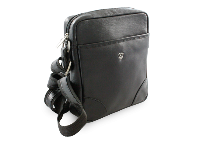 Malý čierny kožený crossbag 215-1711-60