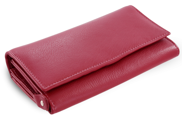 Burgundy dámska listová kožená peňaženka s poklopom 511-2120-34