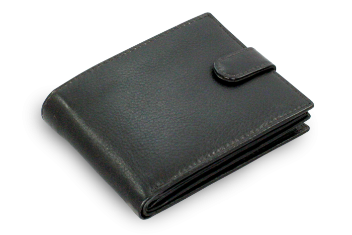 Čierna pánska kožená peňaženka so zápinkou 513-0406-60